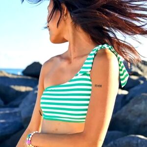 AERIE One Shoulder Top Tie Bikini Top Size Small